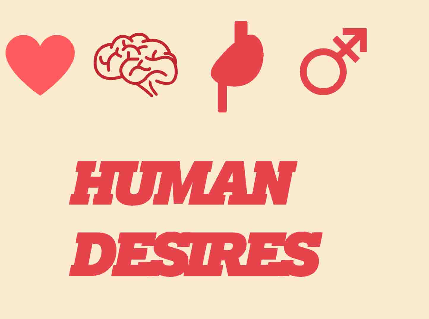 Origin of human desires – Brain, Heart, Guts, Genitals.